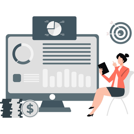 Business developer target infographic  Illustration