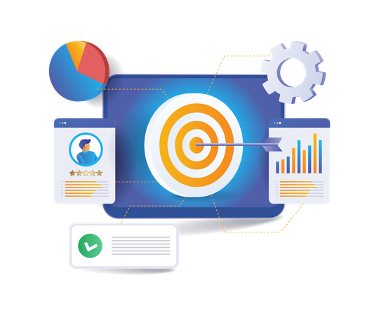 Business developer target infographic  Illustration