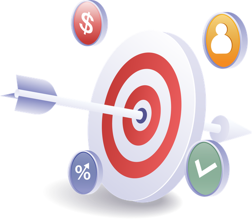 Business developer target management  Illustration