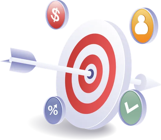 Business developer target management  Illustration