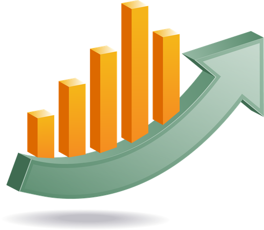 Business development analysis bar chart  Illustration