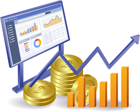 Business development analysis board  Illustration