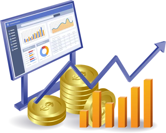 Business development analysis board  Illustration