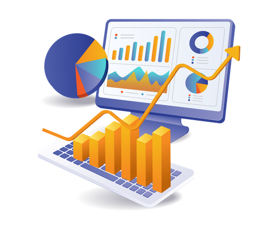 Business development analysis data  Illustration