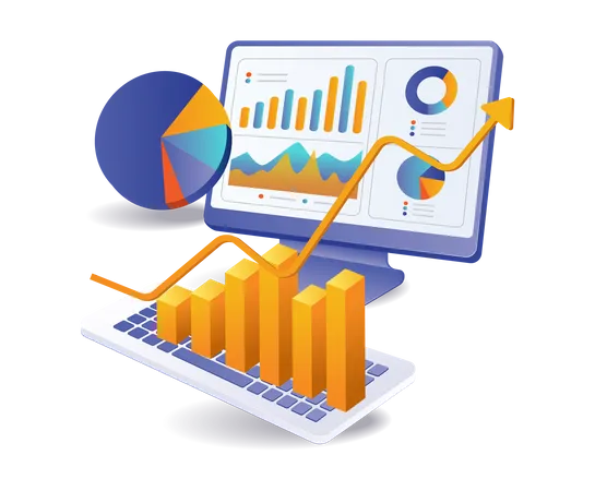 Business development analysis data  Illustration