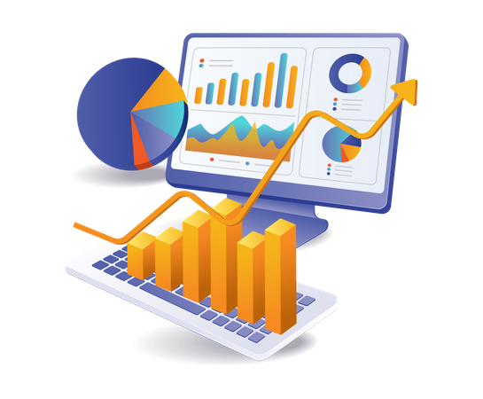 Business development analysis data  Illustration