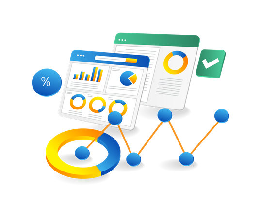 Business development analysis data screen  Illustration