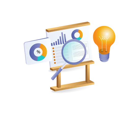 Business development analysis plan board  Illustration