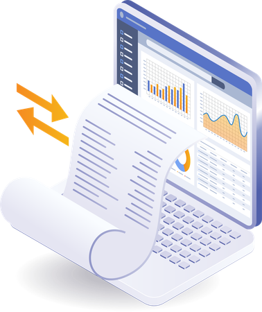 Business development analysis report details  Illustration