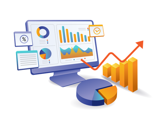 Business development analysis strategy  Illustration