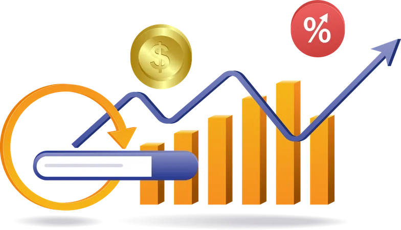 Business development analyst data bar chart  Illustration