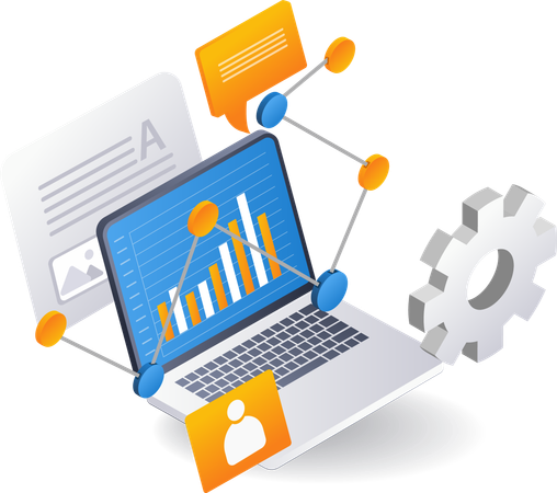 Business development analyst data process  Illustration