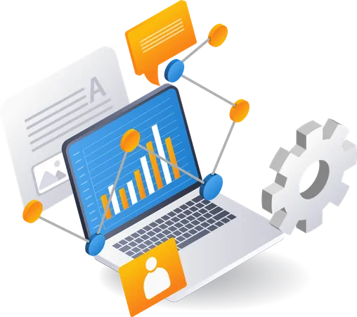 Business development analyst data process  Illustration