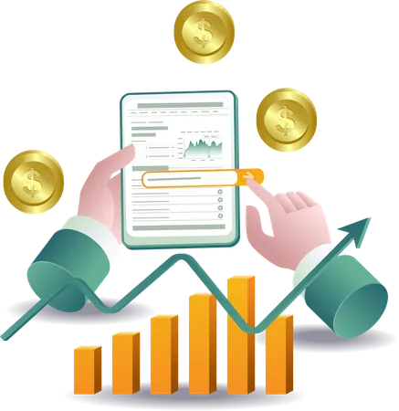 Business development and monitoring management  Illustration