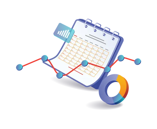 Business development data analysis calendar  Illustration