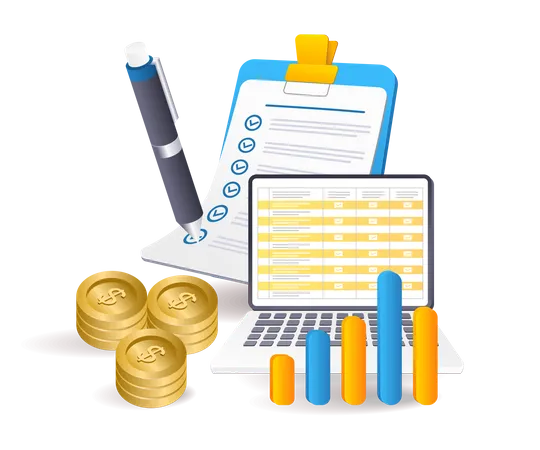 Business development data analysis checklist  Illustration