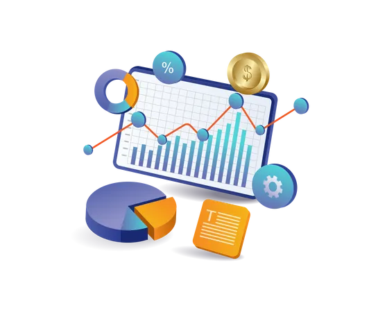 Business development data analysis  Illustration