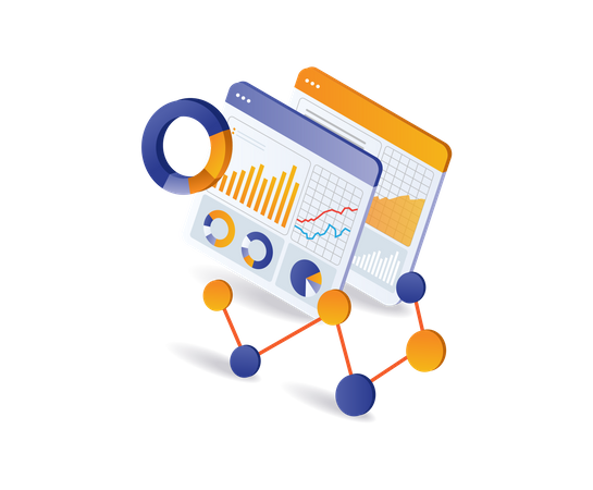 Business development data analysis management system  Illustration