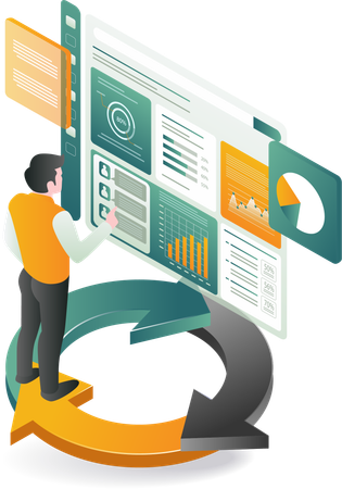 Business Development Data Analysis Management Technology  Illustration