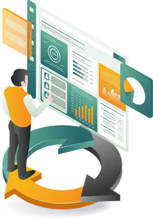 Business Development Data Analysis Management Technology  Illustration