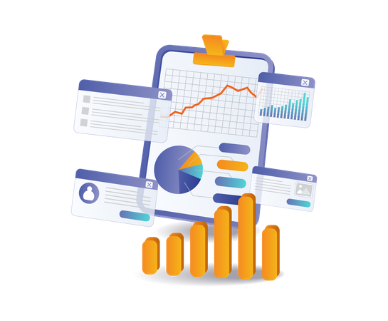 Business development data analyst management  Illustration