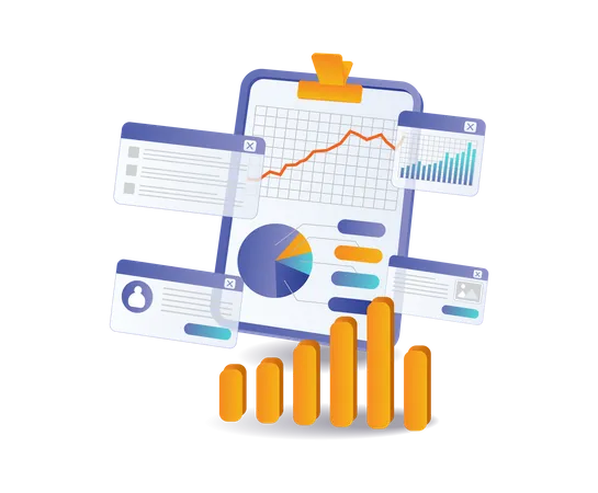 Business development data analyst management  Illustration