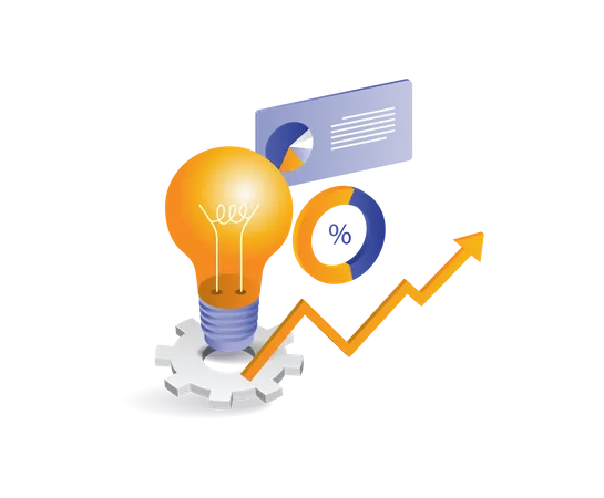 Business development idea process  Illustration
