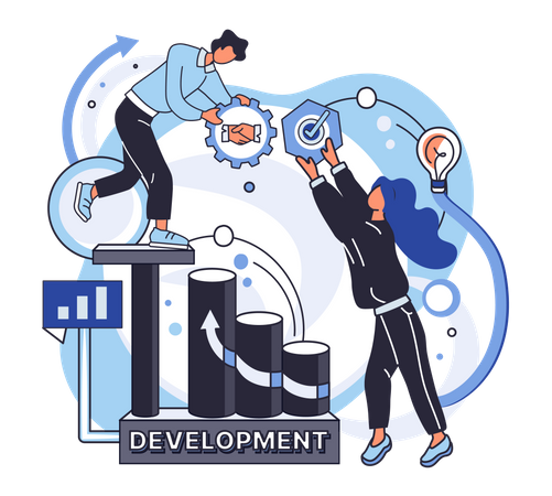 Business development partnership Illustration