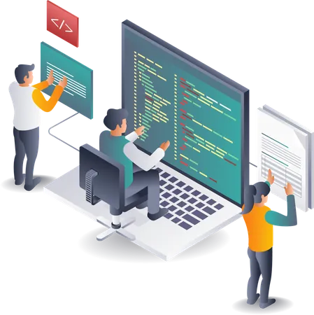 Business Development Programmer Team  Illustration