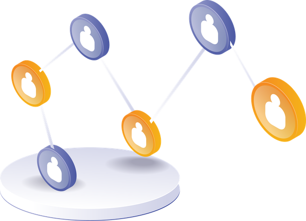 Business development team network  Illustration