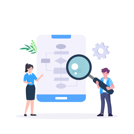 Business diagram implementation  Illustration