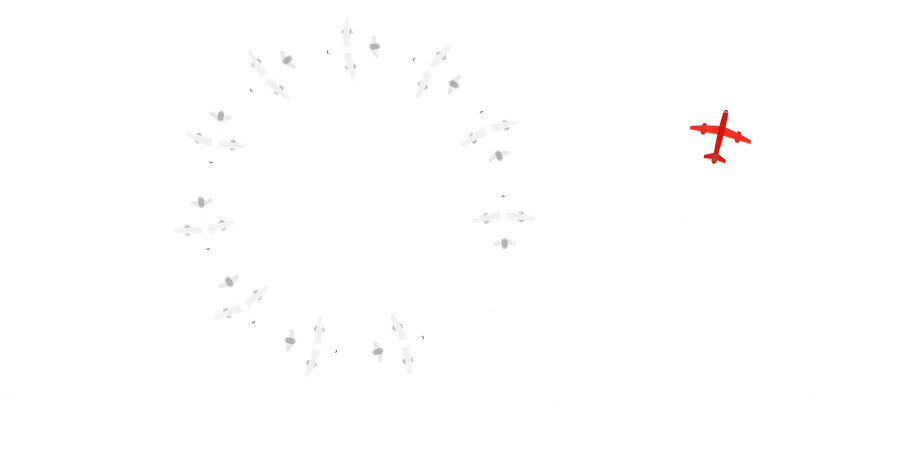 Red Airplane Change Direction Concept Business Solution Plane Way Courage Leadership Strategy Vector Jet Path Flying Illustration