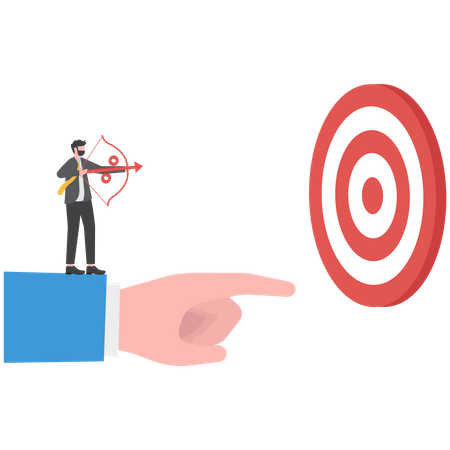 Business direction to achieve goal  Illustration