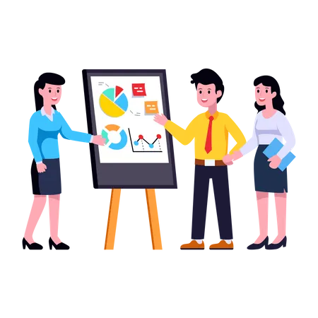 Creatively Designed Flat Illustration Of Business Discussion Illustration