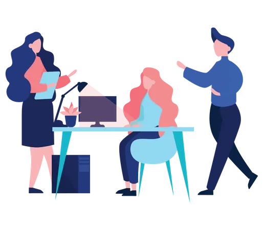 Group Of Business People At Work Office Meeting Professional Communication Isolated Flat Vector Illustration Illustration