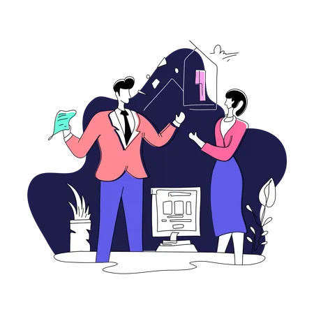 Flat Illustration Business Congratulation For Landing Page Web Mobile App This Modern Minimalist Design Is Perfect For Your Next Project Featuring A Line Shape Style Illustration