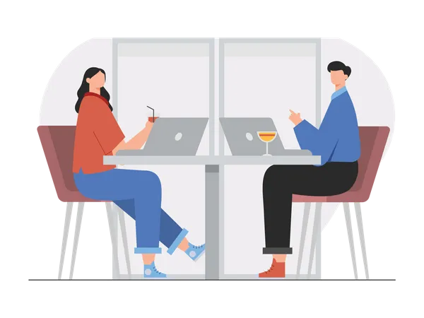 Business discussion at office  Illustration