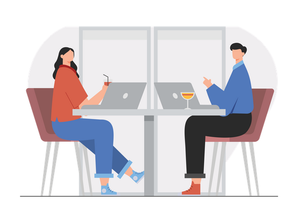 Business discussion at office  Illustration