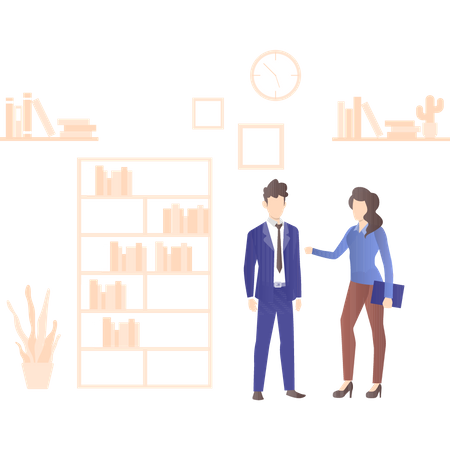 Business discussion by employers  Illustration