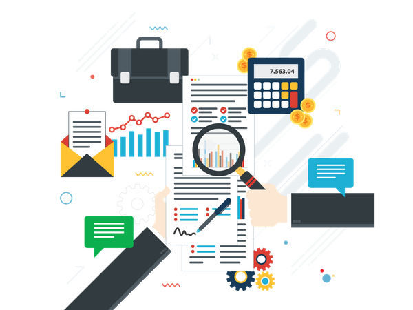 Business document analysis  Illustration