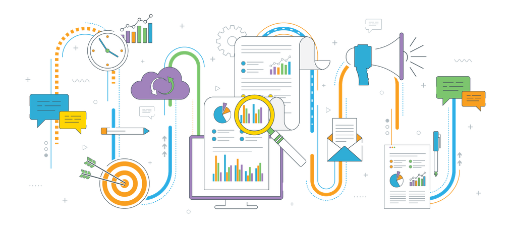 Business document analysis  Illustration