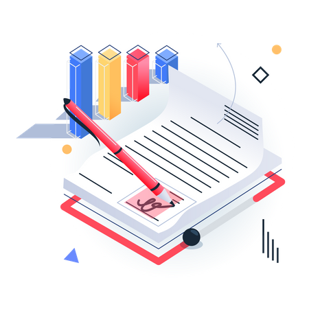 Business document signature  Illustration