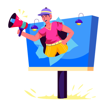 Business doing billboard marketing  Illustration