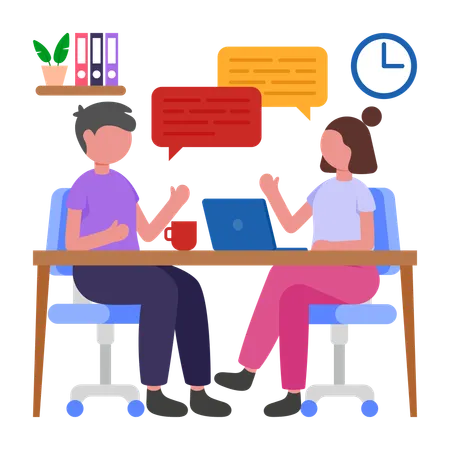Business doing Office Discussion  Illustration