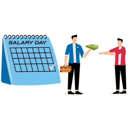 Business doing payroll announcement  Illustration