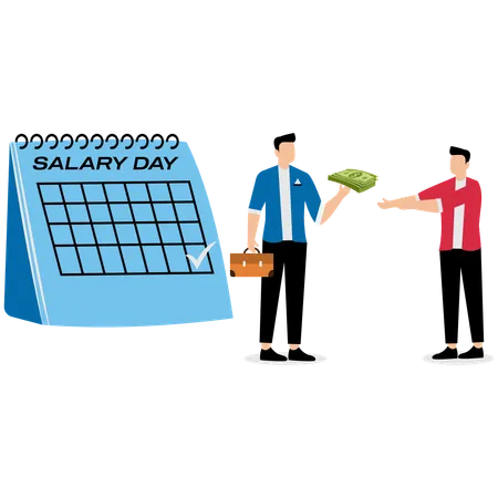 Business doing payroll announcement  Illustration