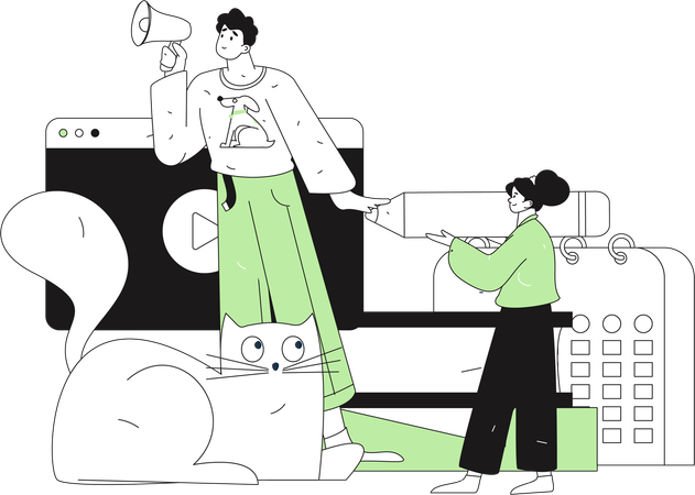 Business doing video marketing  Illustration
