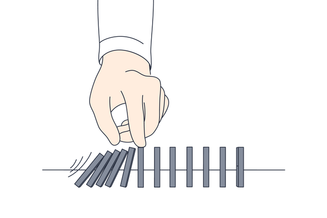 Business domino effect  Illustration