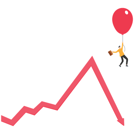 Business down and financial problems  Illustration