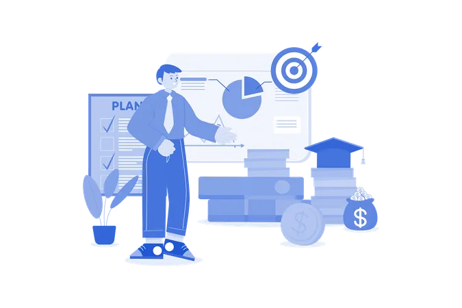 Business Education Illustration Concept On A White Background Illustration